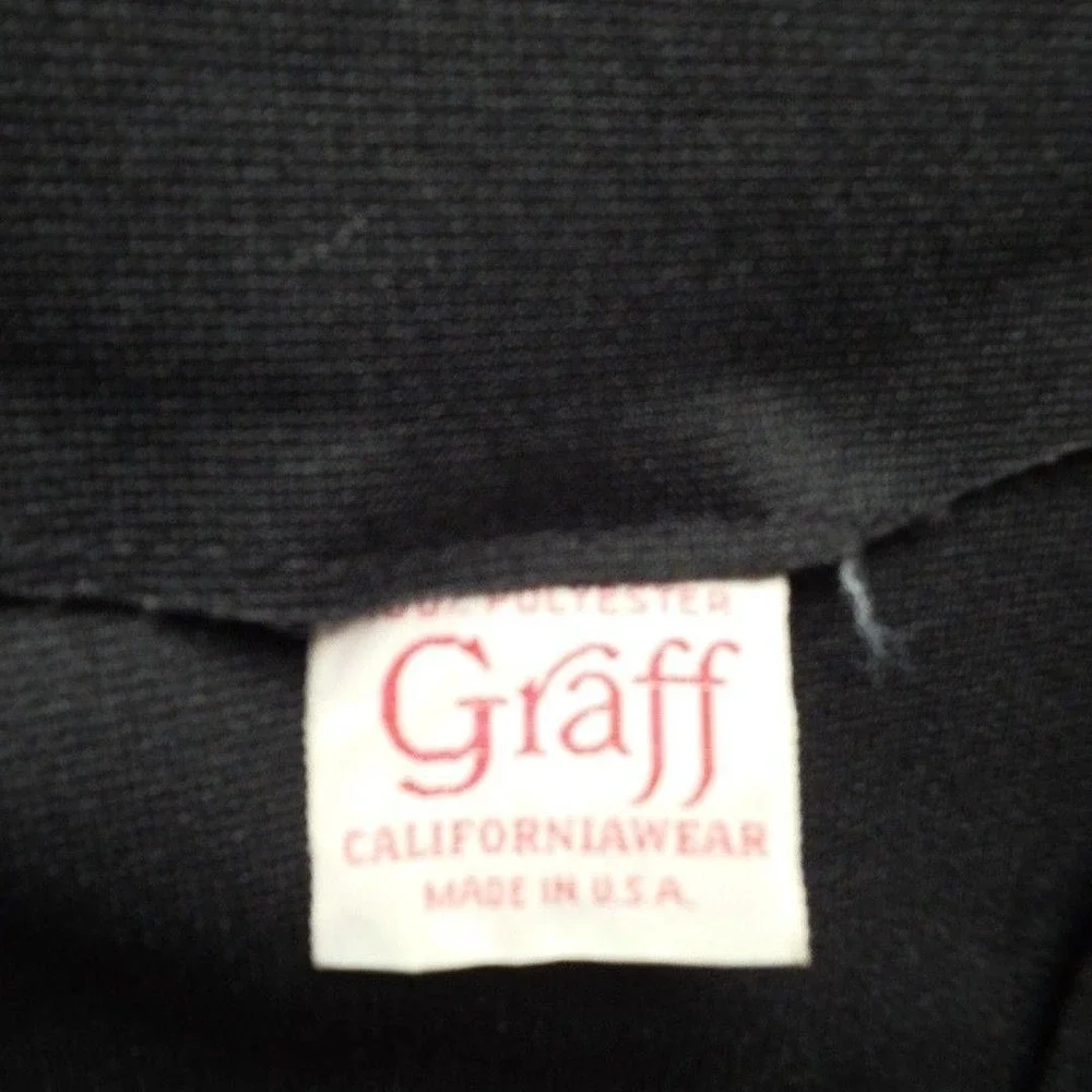 Vintage Graff Californiawear Womens Black Open Front Blazer Jacket Made in USA